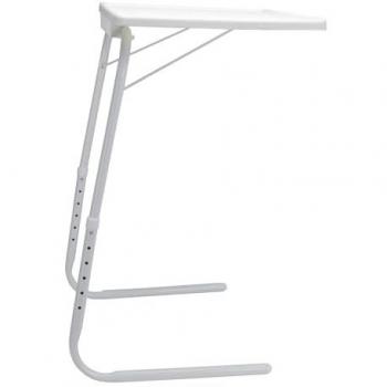 Mesa auxiliar plegable y extensible blanca 51x39x57-72 cm