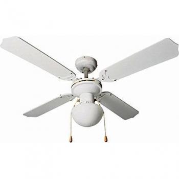 Habitex VTR-1000 - Ventilador de Techo con Luz, 4 Aspas Reversibles, Color Blanco