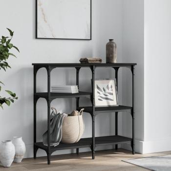 vidaXL Mesa consola de madera de ingeniería 80x29x75 cm - Negro, Roble Sonoma, Roble ahumado, Mesa de sofá, Mesa de Entrada para Salón, Consola de Entrada, Mueble Recibidor,