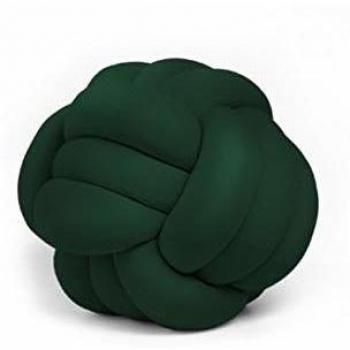 homemania cojín Decorativo Knot Trenzado Color Verde realizado A Mano, Suave, Decorativo, Multifuncional, DE Terciopelo.