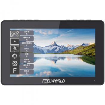 Monitor de campo Feelworld F5 Pro V4 - Pantalla de 5.5 pulgadas, resolución 1920x1080, brillo de 500 nits, entrada HDMI y salida HDMI, soporte para señales 4K, funciones de