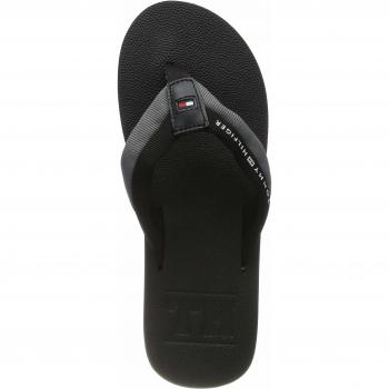Tommy Hilfiger Embossed TH Beach Sandal, Chanclas para Hombre, Negro