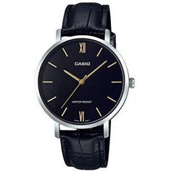 Casio Women's Analog Watch LTP-VT01L-1B - Black Dial, Leather Strap, Water Resistant 3 ATM