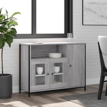Armario de madera multicapa gris Sonoma 100x35x75 cm