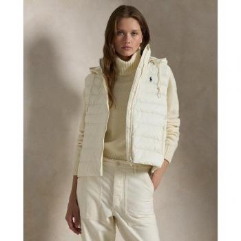 Chaleco de abrigo con capucha para mujer Polo Ralph Lauren - Ecru - Talla XS