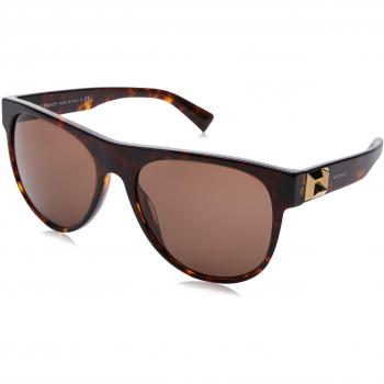VERSACE Men's 0VE4346 108/73 57 Sunglasses, Havana/Brown