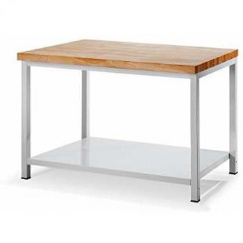 Banco de trabajo modular RAU con 1 repisa de acero, dimensiones 900 mm de profundidad y 1250 mm de ancho
