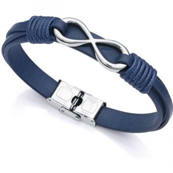 Pulsera Hombre Viceroy Magnum de Acero y Cuero Azul