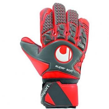 uhlsport AERORED Guantes Supersoft, Adultos Unisex, Negro, 8.5