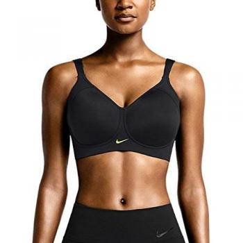 Nike Pro Hero Bra - Sujetador para mujer, color negro / verde, talla 32C