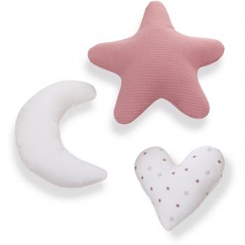 Alondra Rose 693-182 - 3 cojines bebé formas corazón, estrella y luna