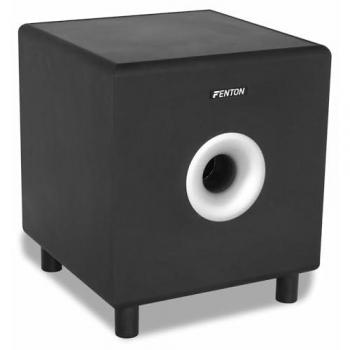 Subwoofer Activo Fenton SHFS10B de 10/25cm, 200W, Color Negro, Sistema Bass Reflex