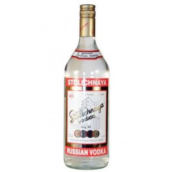 Vodka Stolichnaya 1L - Vodka premium, 40% de alcohol, botella de vidrio, sabor suave y limpio, ideal para cócteles y consumo puro