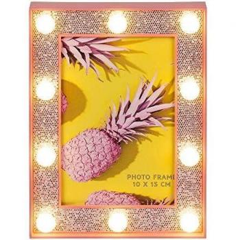 ootb Portafoto Iluminado, Pink Glitter, con 10 LED