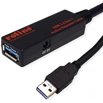 CABLE USB 3.03.2 GEN 1 PROLONGADOR ACTIVO 20 METROS NEGRO ROLINE