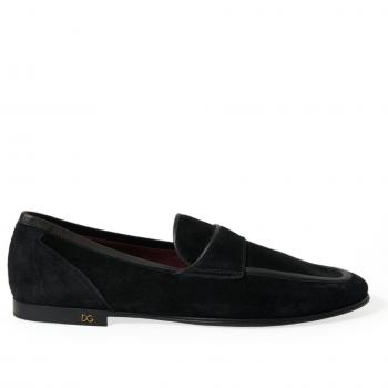 Dolce & Gabbana Black Velvet Slip On Loafers Dress Shoes - EU40/US7