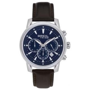 Reloj Cronógrafo para Hombre Breil Calibre EW0690 de Acero con Correa de Piel Marrón, Caja de 43 mm y Cierre Plegable