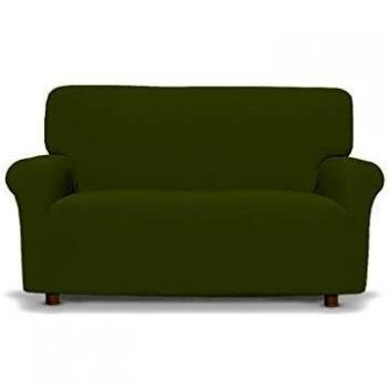 Italian Bed Linen Più Bello Funda Cubre Sofá, Poliéster, Verde Oscuro, 4 PLAZAS