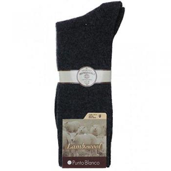 Punto Blanco Lambswool Liso-Club Calcetines Cortos, Gris