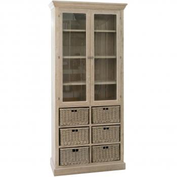 J-LINE Hogar Armario 6Cest 2Puerta Mad Grey W 87X38X204