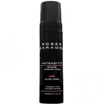 Rose & Caramel Intensity Dark Bronzed Tanning Mousse 200ml - Ultra Dark bronzing body foam for light skin, moisturising effect, sunless self-tanner, hydrating, extra dark fake tan, award-winning, natural,