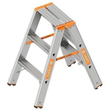 Escalera de Aluminio Plegable Layher 2x3 Peldaños, Altura Total 750 mm, Bidireccional y Compacta