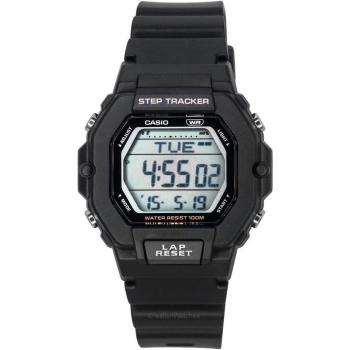 Casio Standard Digital Quartz Unisex Watch LWS-2200H-1A with Black Resin Strap and 100M Water Resistance