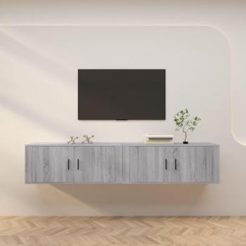 Mueble de TV de pared 2 uds 100x34,5x40 cm, color gris Sonoma