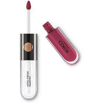 KIKO Milano Unlimited Double Touch 120 | Barra de labios líquida en 2 pasos, acabado luminoso. Hasta 12 horas de duración. Base de color no-transfer