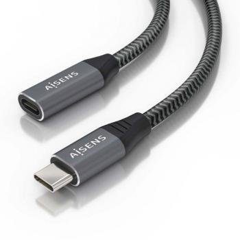 Cable alargador USB 3.2 Aisens - Tipo C/M-USB-C/H - 0.5m - Gris