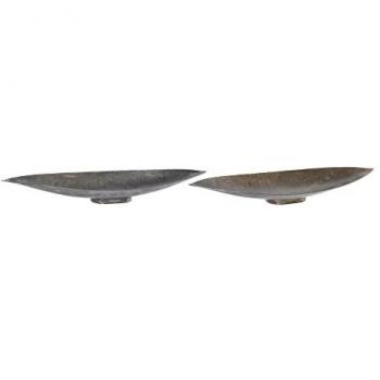 Centro de Mesa DKD Home Decor 62 x 15 x 8 cm Acabado Envejecido Plateado y Dorado (2 Unidades)