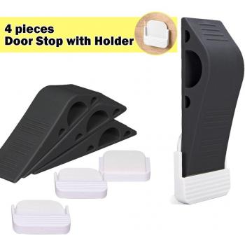 Tope de Puerta -Paquete de 4 - Anvok Decorativos Topes Puertas de Goma, Seguros Cuñas de Puerta Protectores de Dedo para Casa Oficina Bebe Hijos