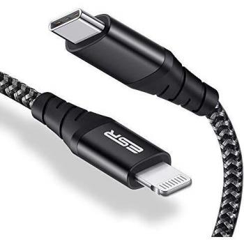 Esr cable usb c a lightning 2mzmfi certificadoz nailon trenzado iphone 11 tipo c a lightning usb ccarga rapida para iphone se 20201111 pro11 pro maxxsxs maxxrx88ipad pro 2018airpods pro