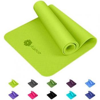 Aisoco Premium TPE Yoga Mat Pilates Mat - Ecológico, Antideslizante - con Bolso y Correa de Transporte