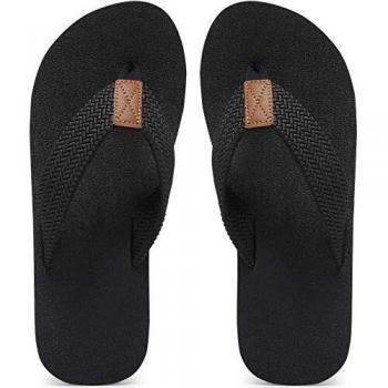 Chanclas Suaves y Cómodas Hombre Sandalias de Dedo para Hombre Impermeable Todo Negro Tamaño Talla 43