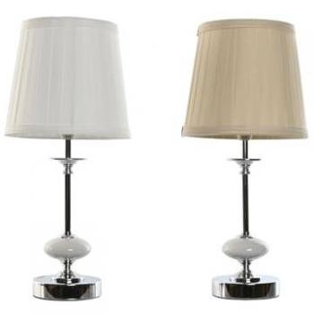 Lámpara de mesa Home ESPRIT Blanco Beige Metal Porcelana 25 W 220 V 20 x 20 x 44 cm (2 Unidades)