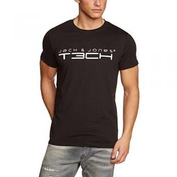 JACK & JONES T-Shirt Jjtcfoamnew Tee SS Crew Neck Noos - Camiseta de running para hombre, color negro, talla S