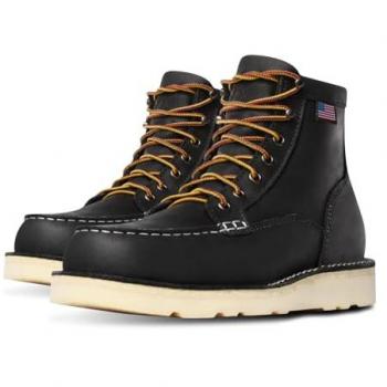 Danner Men's Bull Run Moc Toe Black Leather Boots - Size 11 UK / 11.5 US