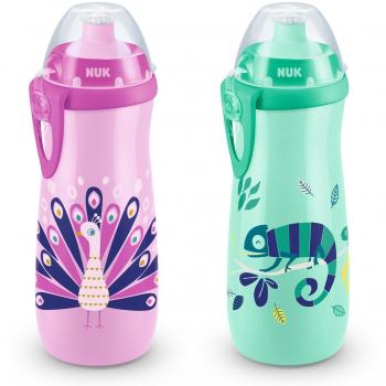 Nuk FC Sports Cup Camaleón 450 ml Biberón para niños a partir de 24 meses con diseño colorido y tapa antigoteo