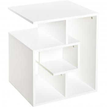 Mesa auxiliar Homcom 3 niveles blanco 55x45x40 cm
