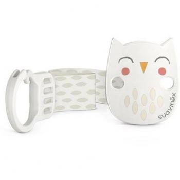 Suavinex Broche Pinza con Cinta Bonhomia Beige, Cadena para Chupete con Diseño a Dos Caras y Cinta Textil, +0 Meses