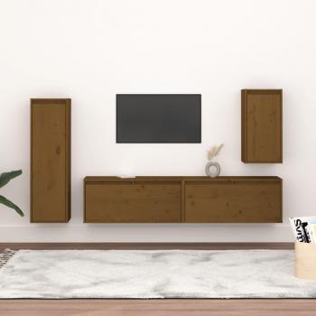 Mueble de TV 2 piezas madera maciza de pino vidaXL, Mueble de salón, Mueble televisor, Mesa de TV