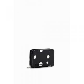Cartera Tri-Fold Mujer Desigual New Splatter Maya Negra 12 cm