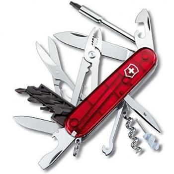 Navaja de bolsillo suiza Victorinox Cyber Tool M 1.7725.T Roja/Transparente con 34 funciones