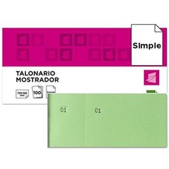 Liderpapel Talonario Mostrador 50X110 Mm Tl12 Verde Con Matriz