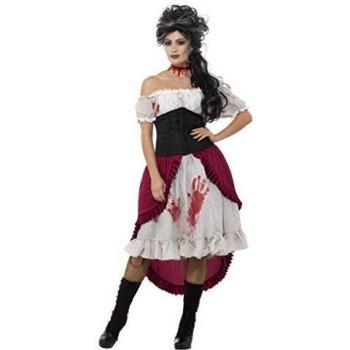 Smiffy'S 48021L Disfraz De Fantasma De Víctima Acuchillada Con Vestido Y Corset Con Cubre, Gris, L - Eu Tamaño 44-46