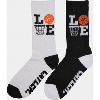 Cayler & Sons Unisex Love Ballin Socks 2-Pack (Black/White)