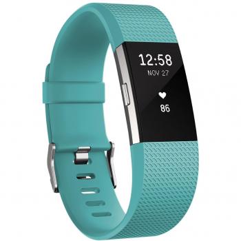 Fitbit Charge 2 - Pulsera de actividad física y ritmo cardiaco, Turquesa, L