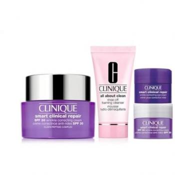 Clinique Smart Clinical Repair Crema Lifting Rostro + Cuello 50 ml, Crema Correctora de Arrugas Edición Limitada 75 ml, Crema de Ojos Correctora de Arrugas 15 ml, Sérum Correct