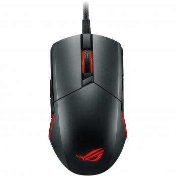 Asus ROG Pugio - Ratón óptico por cable diseño ambidiestro, botones laterales personalizables, interruptores desmontables fijación por encaje, iluminación Asus Aura RGB, soporte Aura Sync